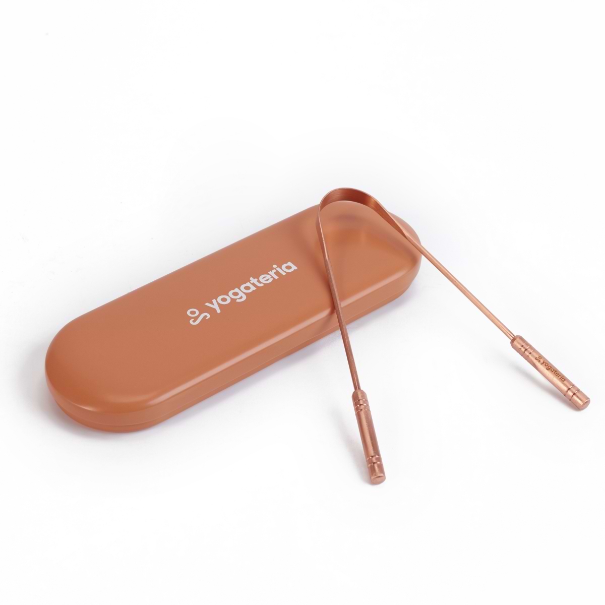 Kit Limpador de Língua de Cobre e Estojo Inox