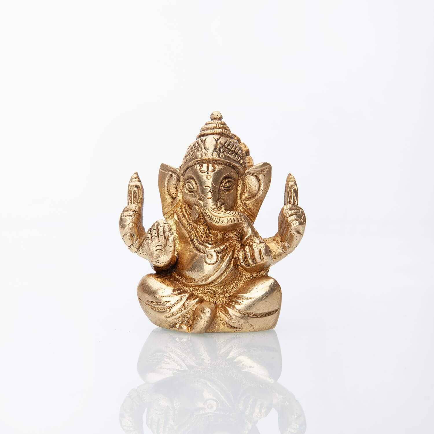 undefined | Estátua Ganesha Pequena - Bronze