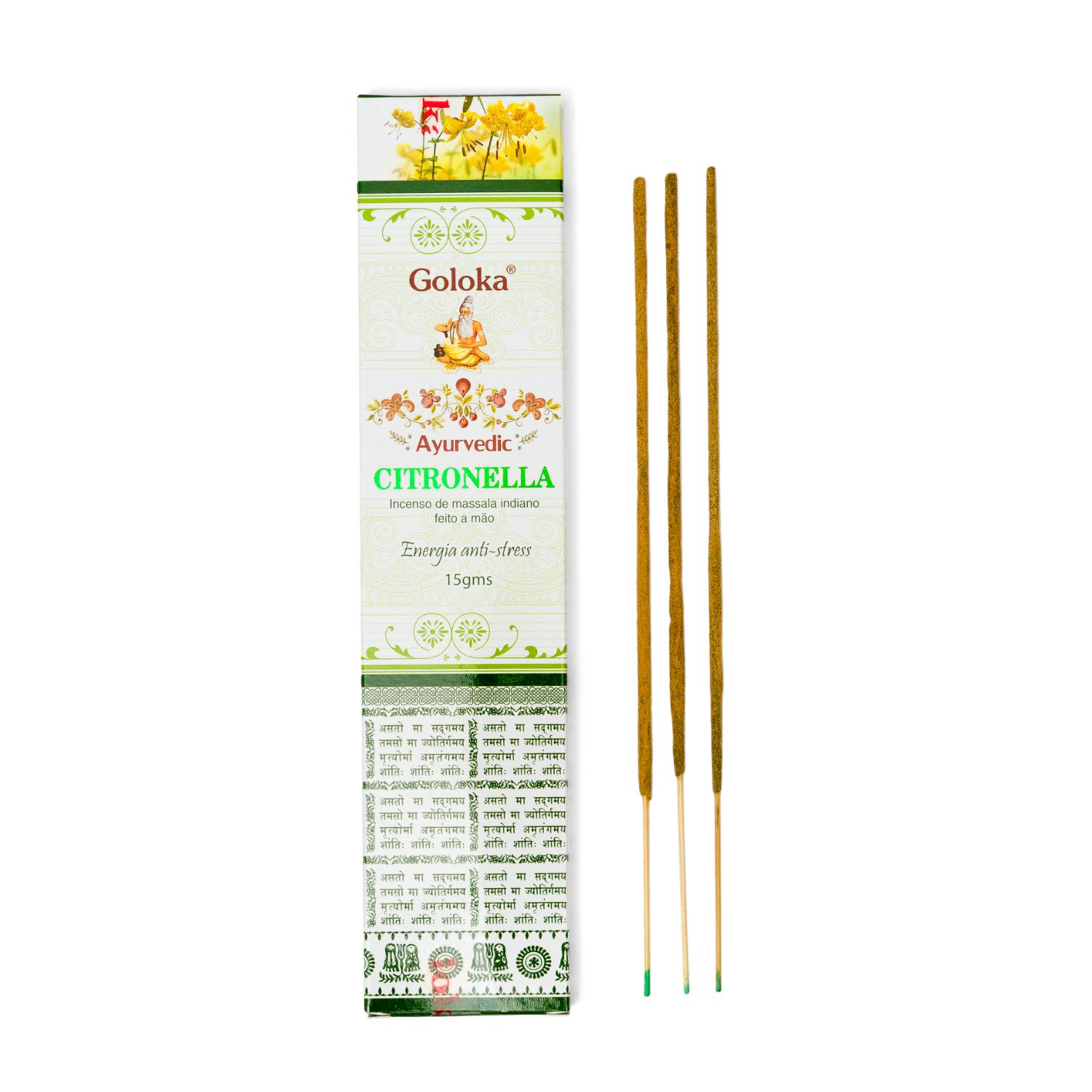 undefined | Incenso Massala Ayurvédico Citronela Goloka