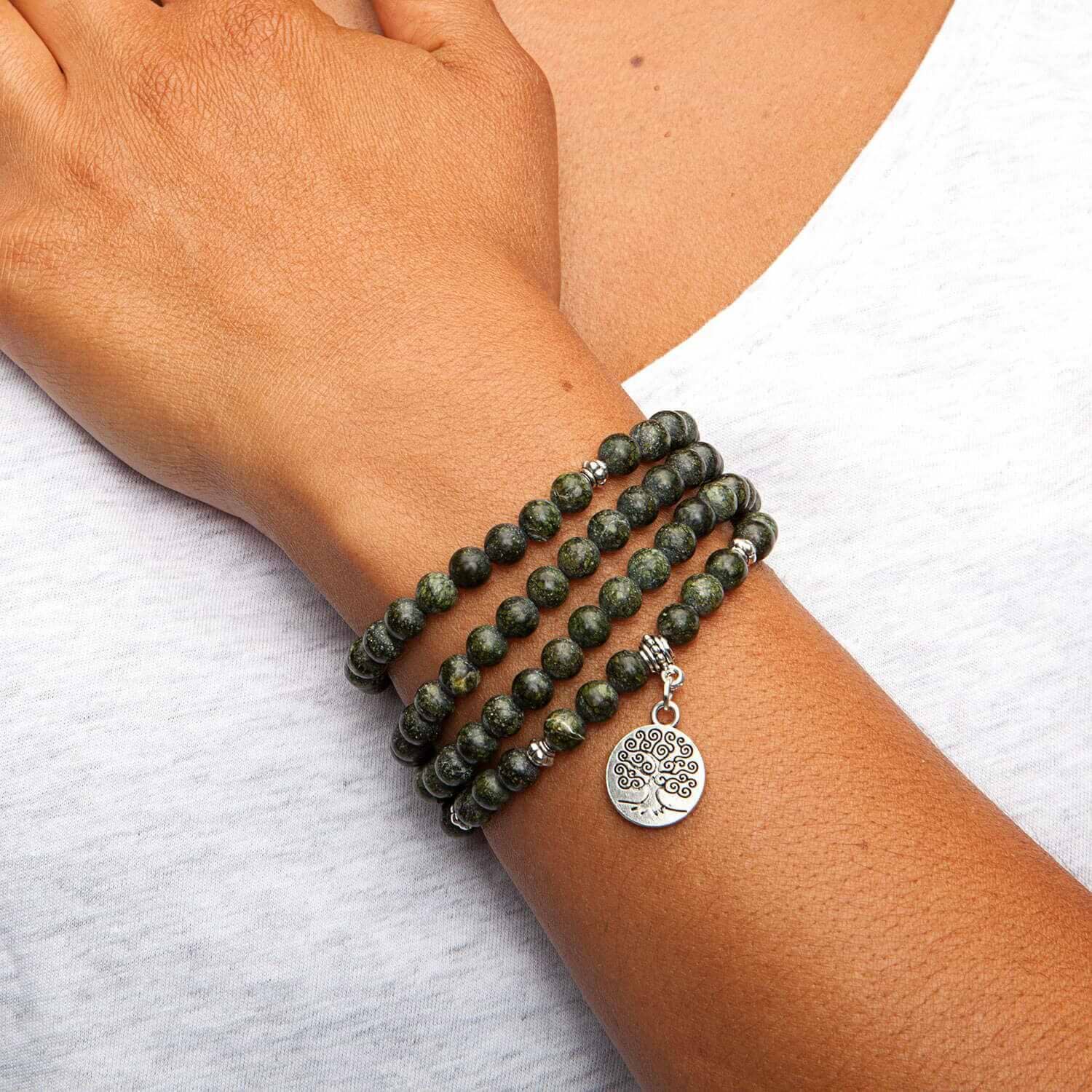 undefined | Pulseira-Colar Mala Serpentinita