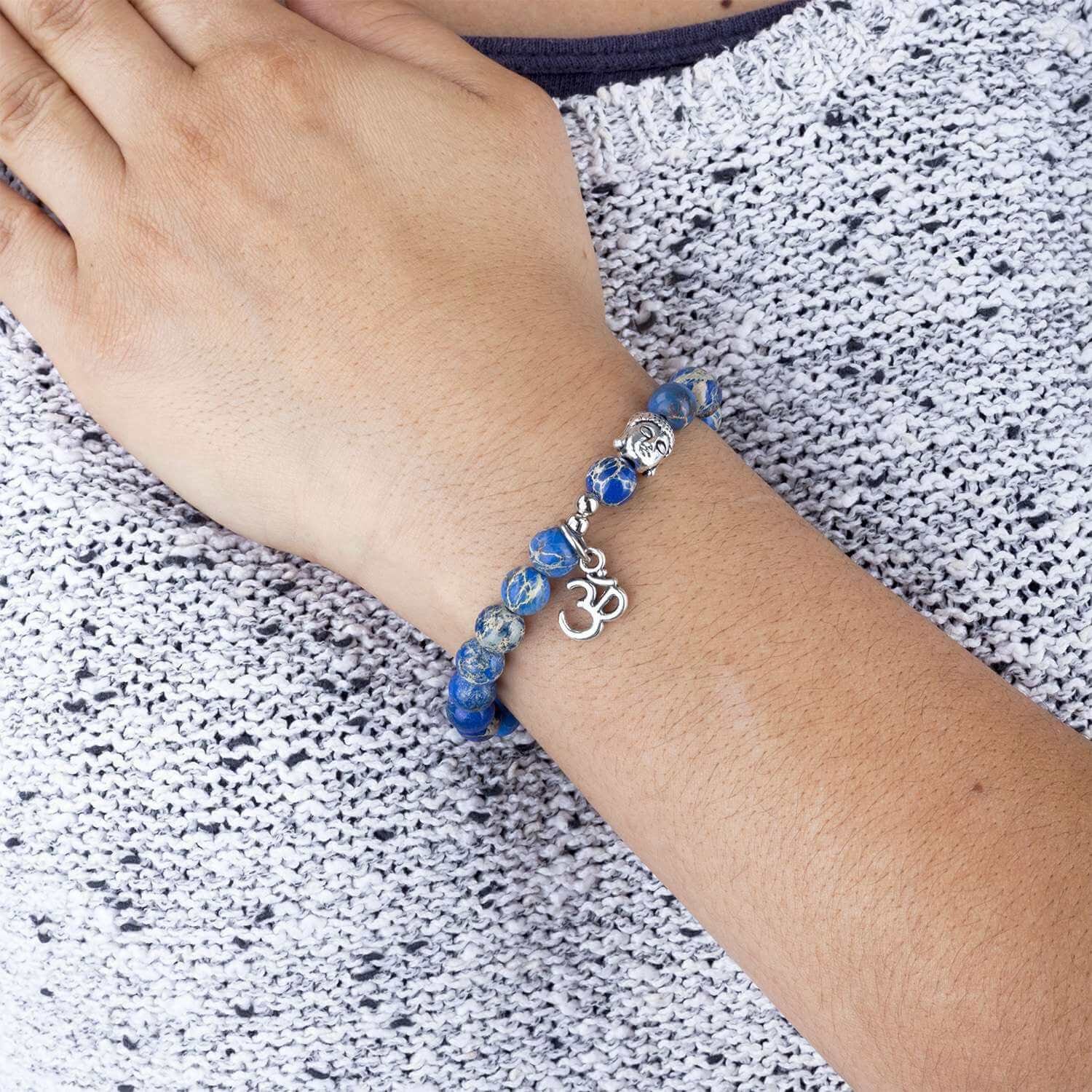 undefined | Pulseira Mala Jaspe Azul