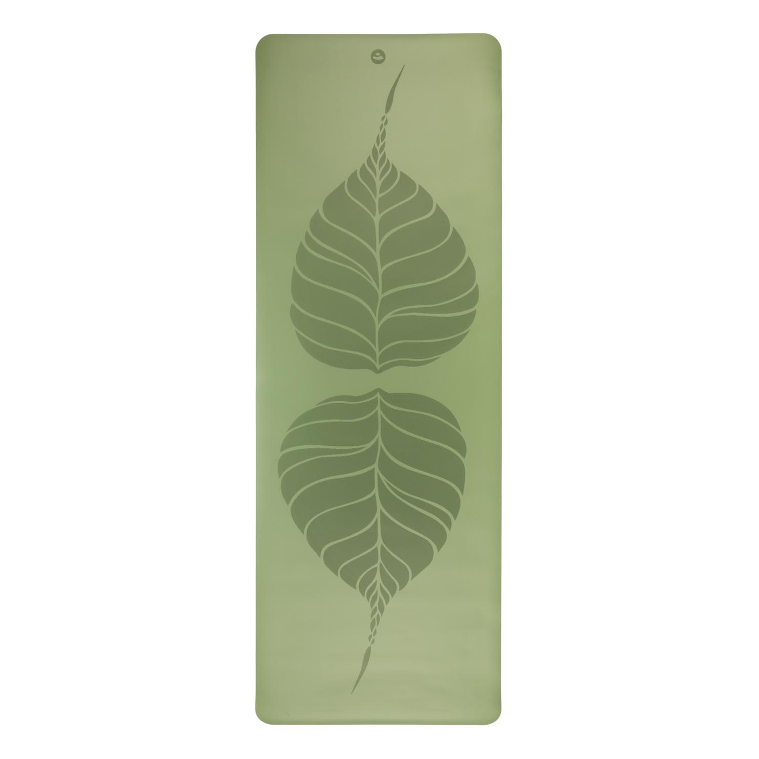undefined | Tapete de yoga estampado Phoenix verde folha – 4mm PU borracha natural