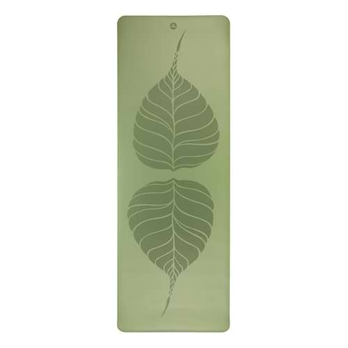 Tapete de yoga estampado Phoenix verde folha – 4mm PU borracha natural