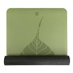 Tapete de yoga estampado Phoenix verde folha – 4mm PU borracha natural