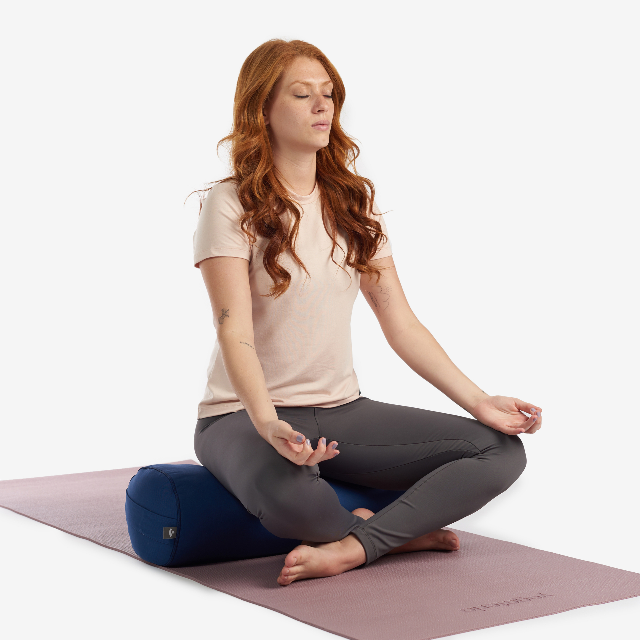 Bolster Cilíndrico almofadão yoga fibra paina l Yogateria