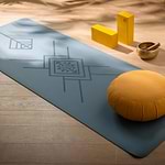 Tapete de yoga estampado Phoenix azul grafite  – 4mm PU borracha natural