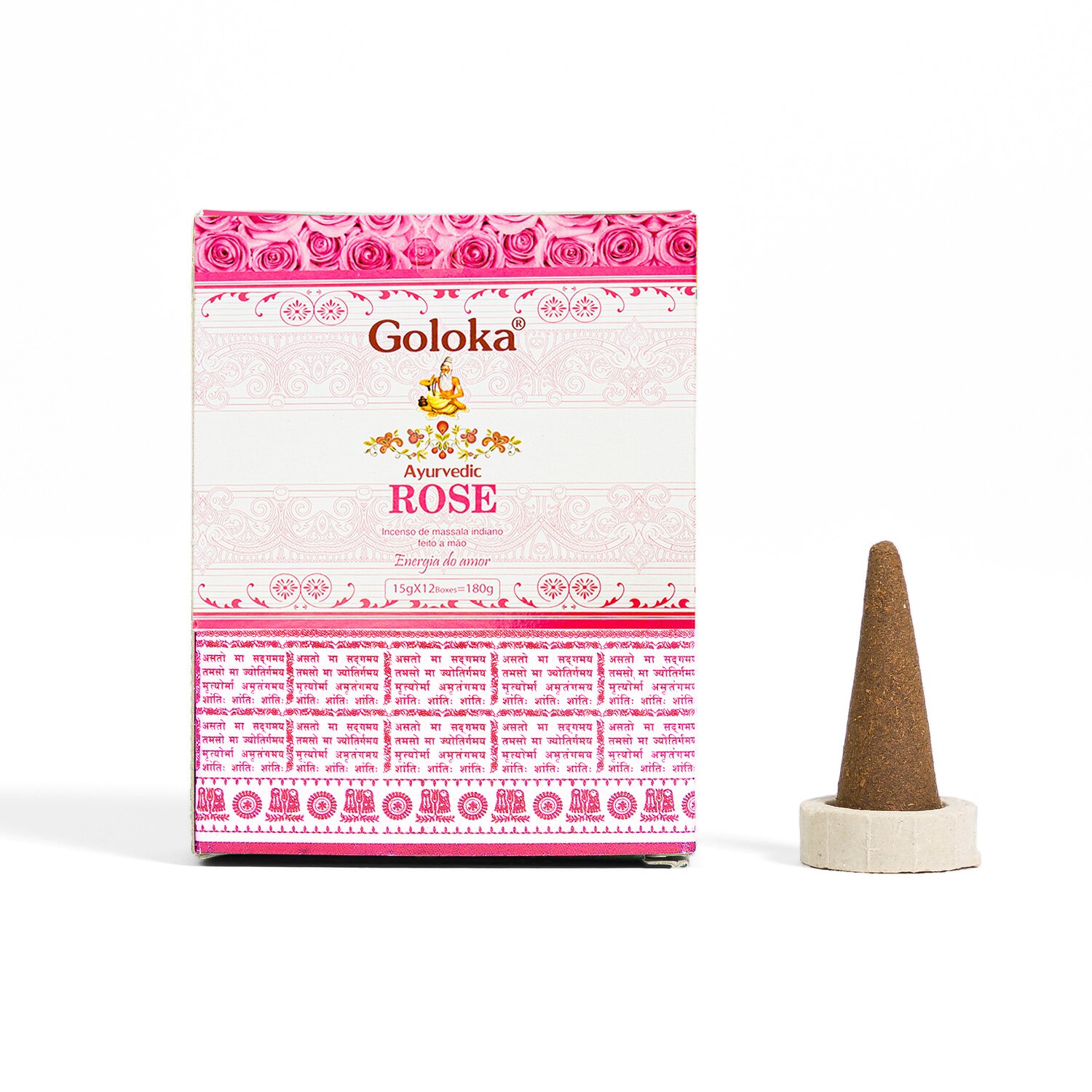 undefined | Incenso Cone Rosa Goloka