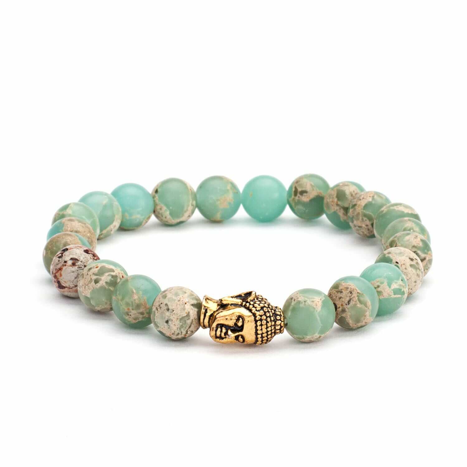 undefined | Pulseira Mala Serpentinita Aqua