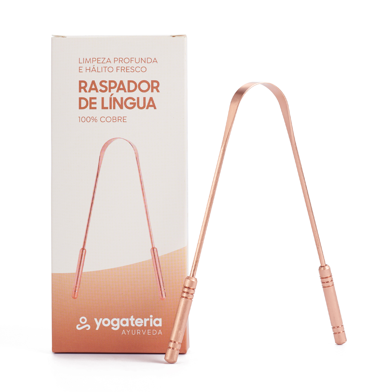 Kit Limpador de Língua de Cobre e Estojo Inox 8 raspador-lingua-cobre-yogateria-um-caixa
