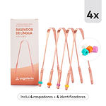 Limpador de Língua 100% cobre puro (4 Unidades)