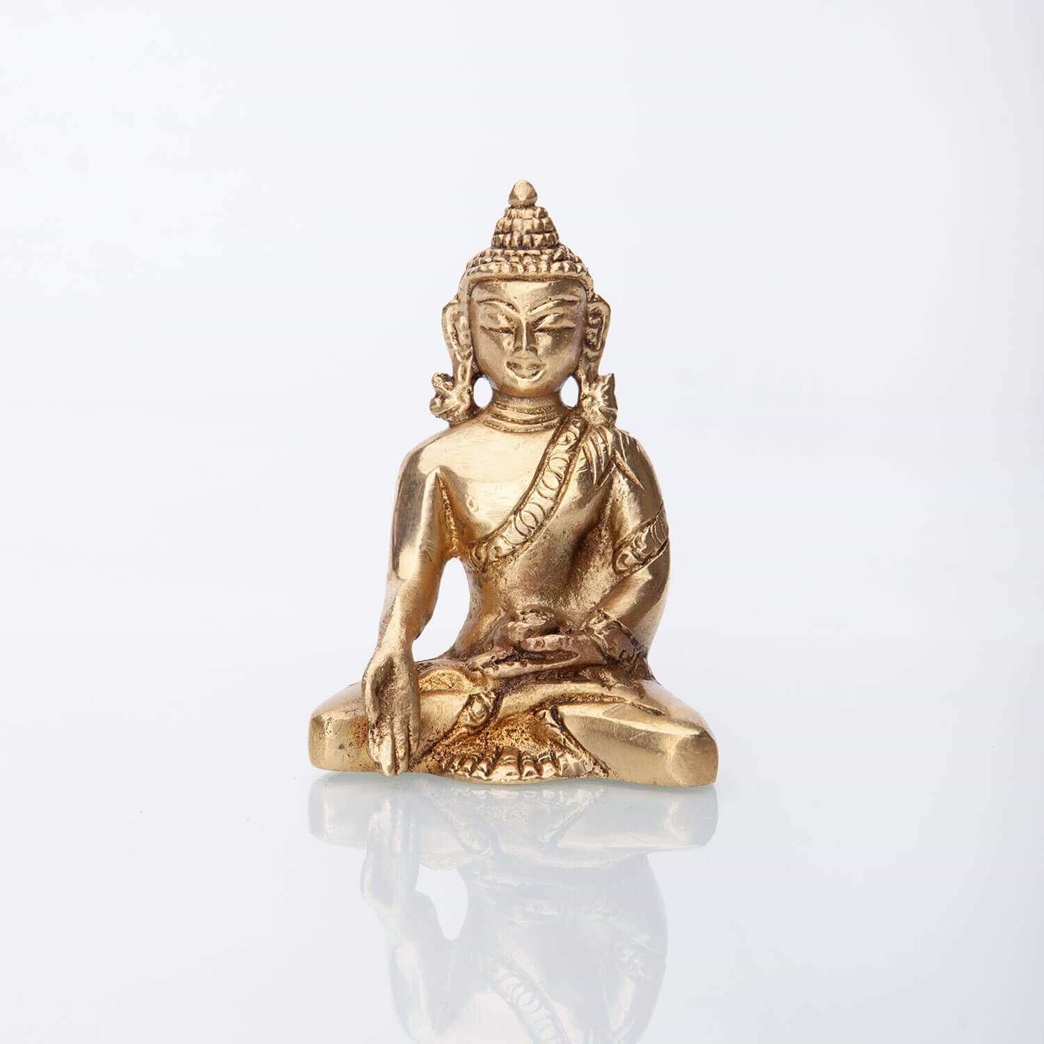 Estátua Buddha Meditando Pequena - Ratnasambhava - Bronze