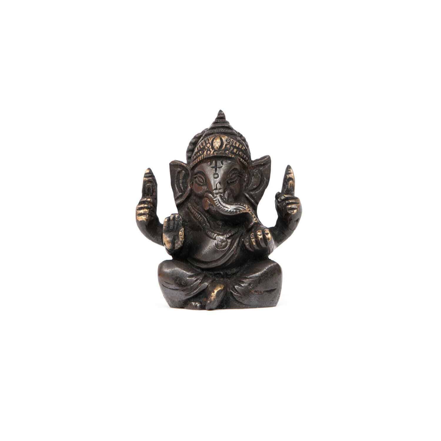 undefined | Estátua Ganesha Pequena - Bronze