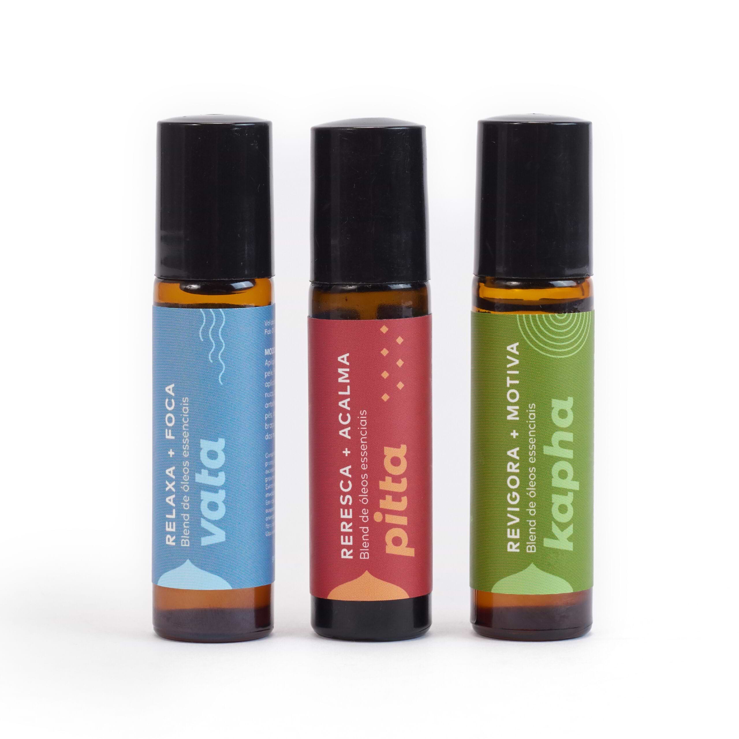 Kit de Blend de Óleos Essenciais Roll-on - Ayurveda Tridosha