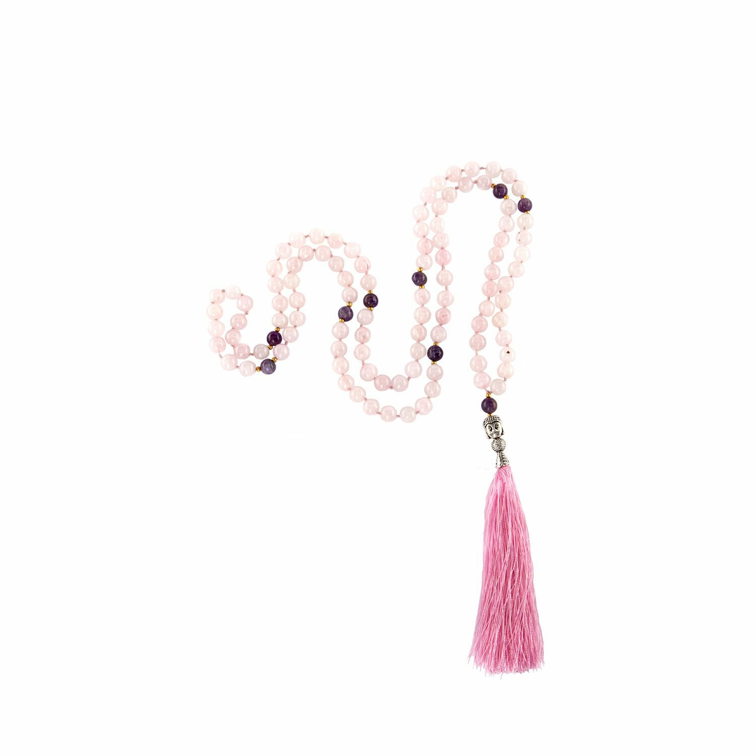 Japamala Ametista e Quartzo Rosa