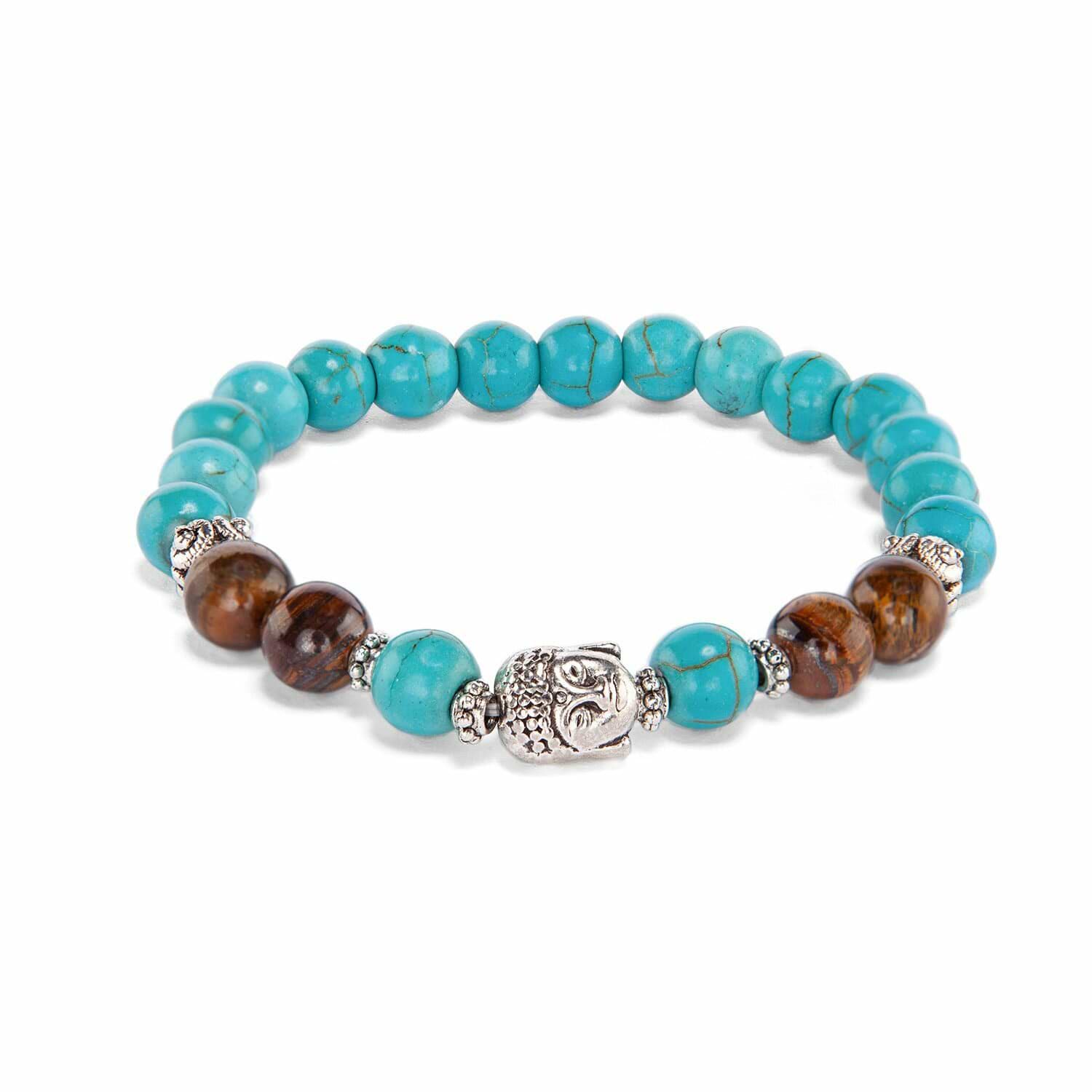 Pulseira Mala Turquesa e Olho de Tigre