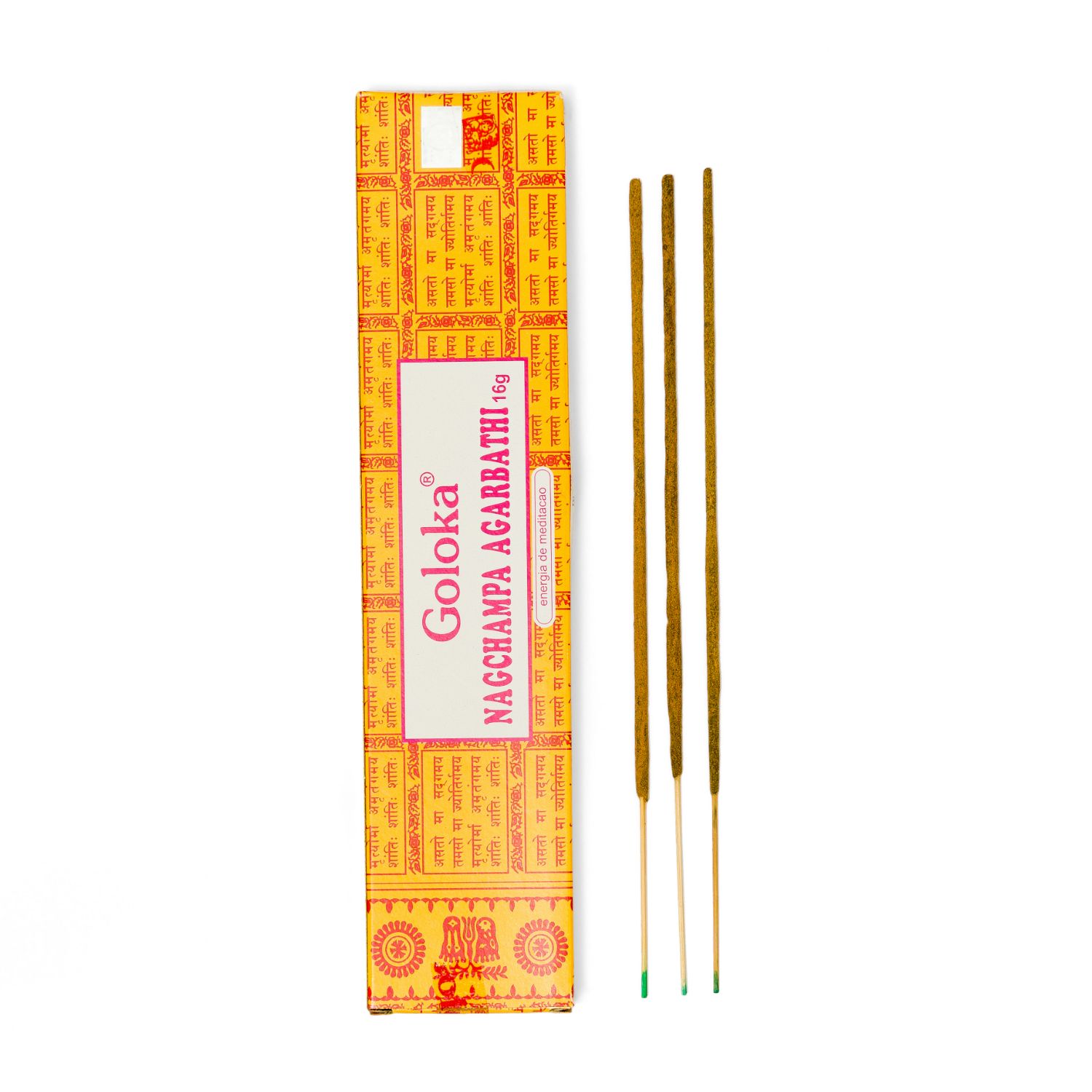 Brinde Incenso Massala Nag Champa Agarbathi Goloka - Caixinha