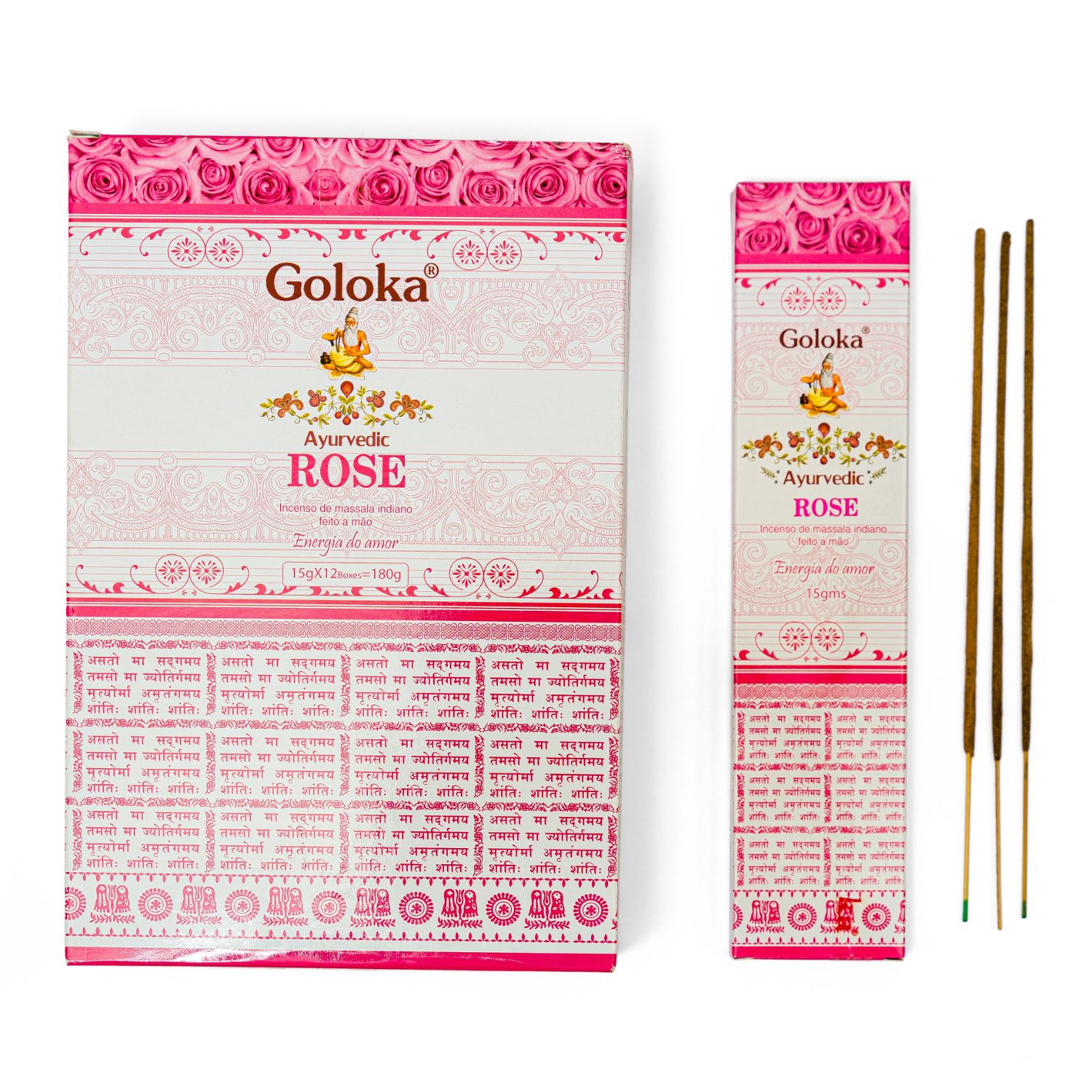 Incenso Massala Ayurvédico Rosa Goloka