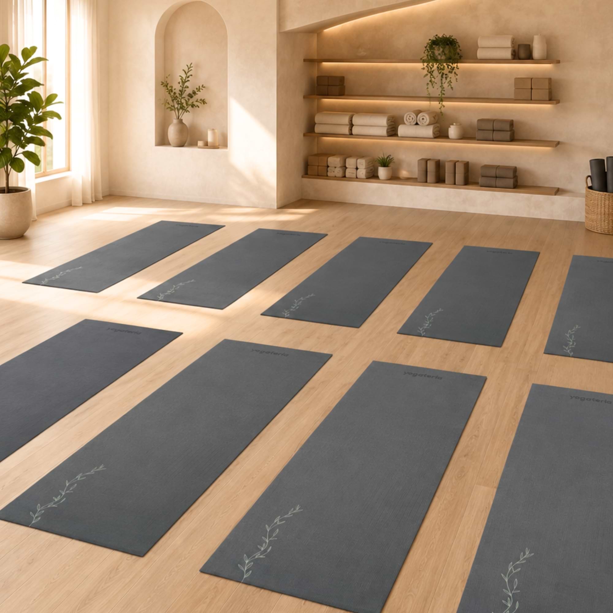Tapete de Yoga Estampado Leela Botanic - 4.5mm PVC eco 9 Leela Botanic Yogateria Grafite 03